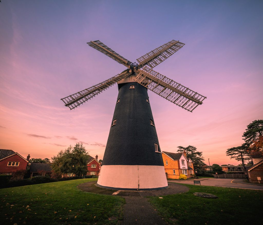 Shirley Windmill in the dusk