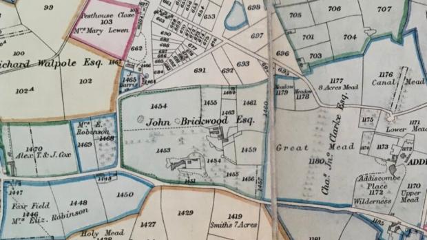 Croydon Walking Tours. Picture of historical map.
